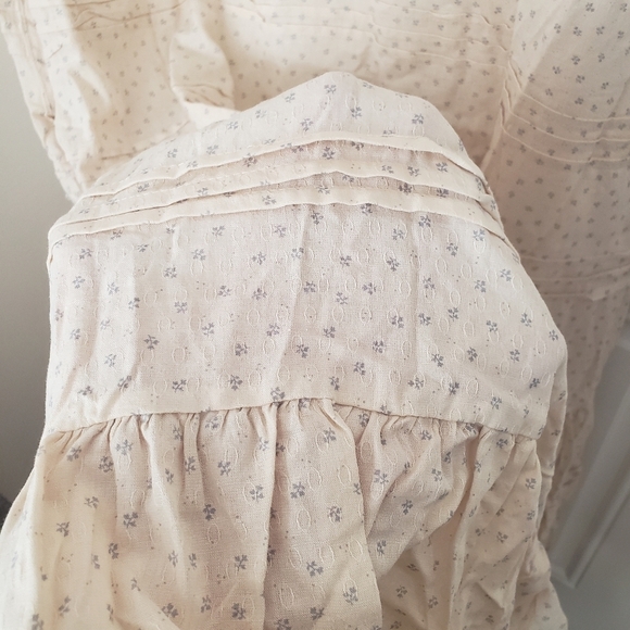 Puff Short Sleeve Button down Nursing Cotton Midi Dress New - Picture 10 of 14